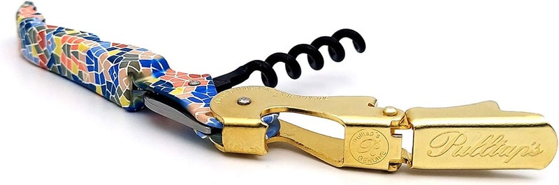 Pulltap's Genuine Classic 500 LEFT-HANDED Waiter's Corkscrew – Double-Hinged Wine Key with Hinged Foil Cutter – Patented Design – Made in Spain – Trencadis 500 - Image 2